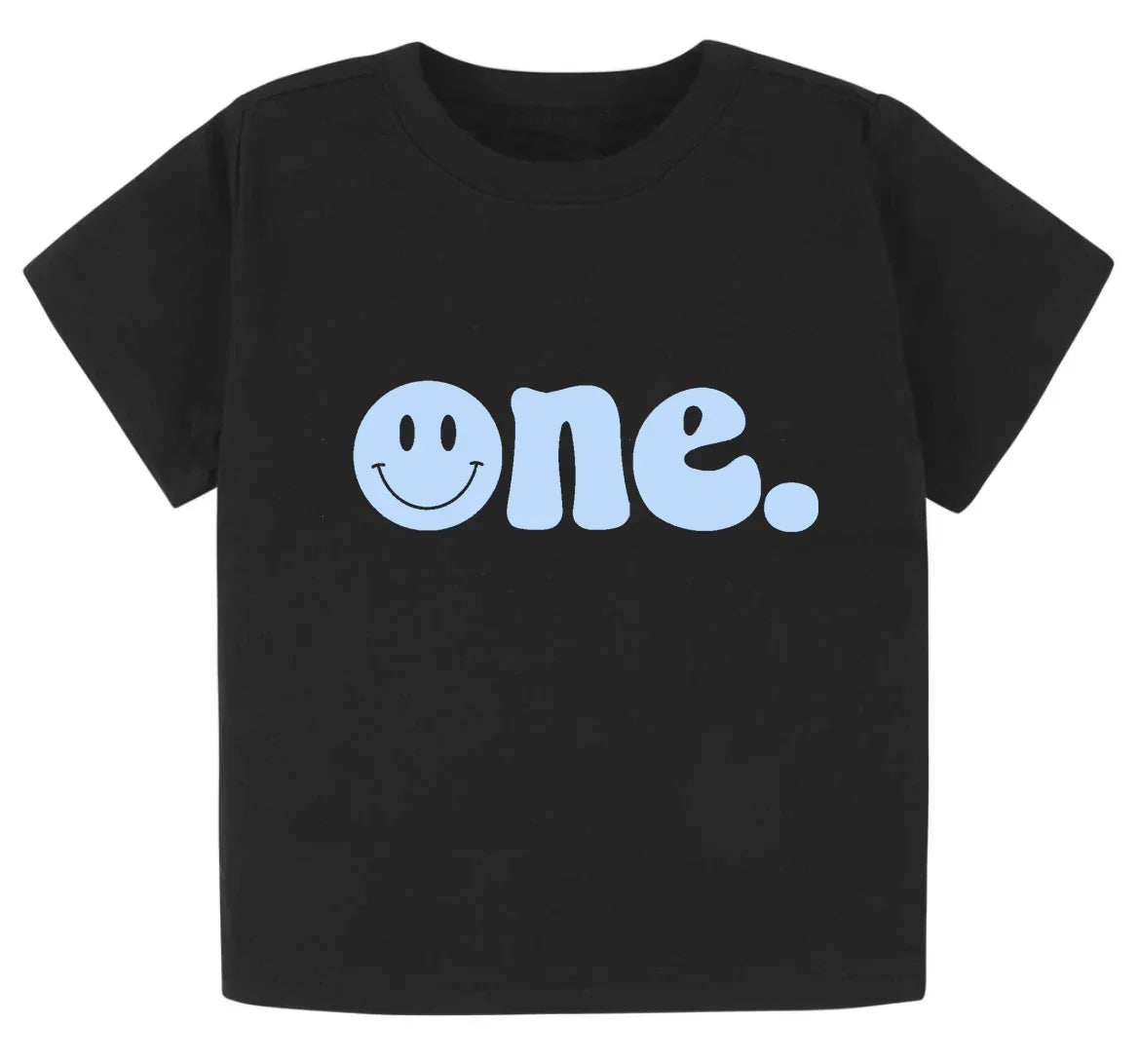 SALE- One. Smiley first birthday- Children's shirt and infant bodysuit - Summit and Nest