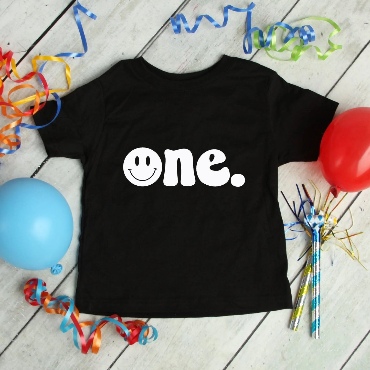 One. Smiley first birthday- Children's shirt and infant bodysuit - Summit and Nest