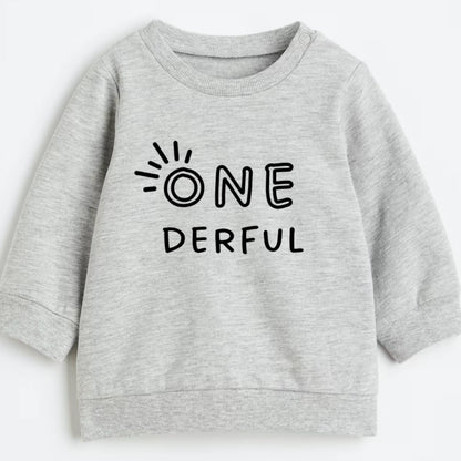 One-derful. First birthday- Organic cotton infant and toddler sweatshirt - Summit and Nest