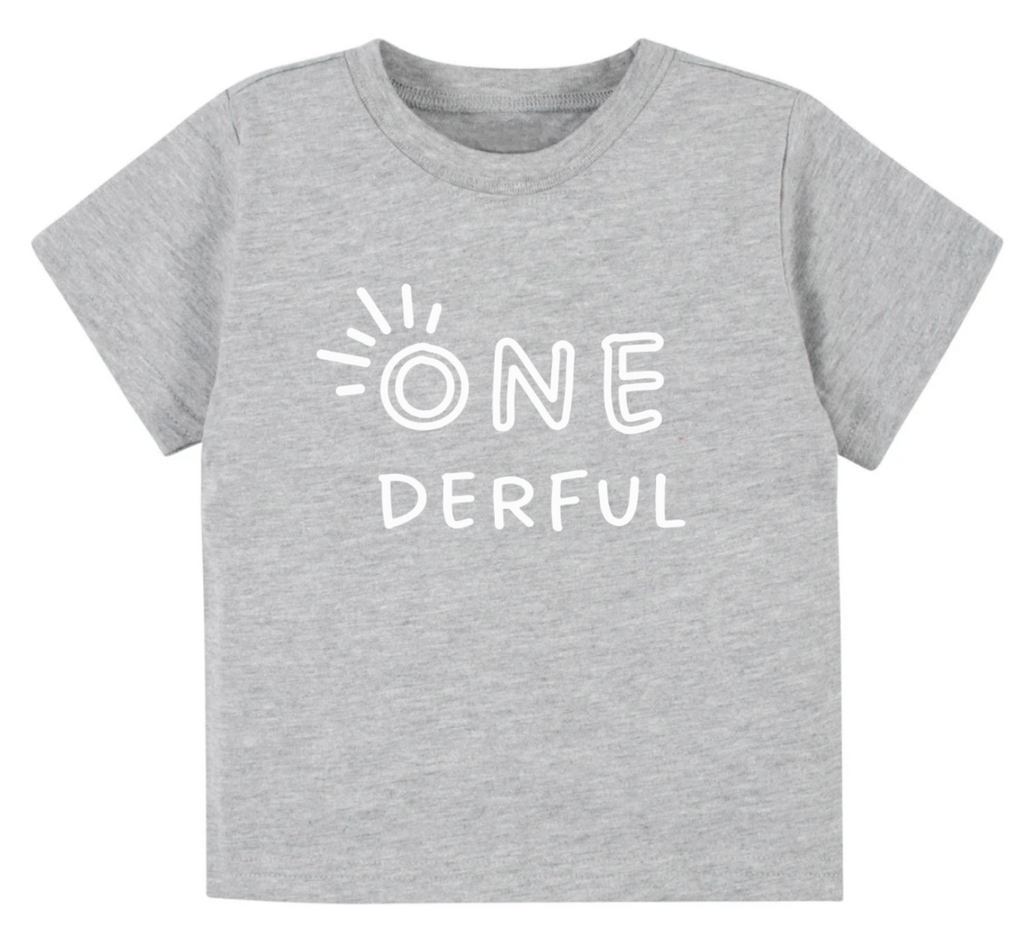 One-derful. First birthday- Children's shirt and infant bodysuit - Summit and Nest