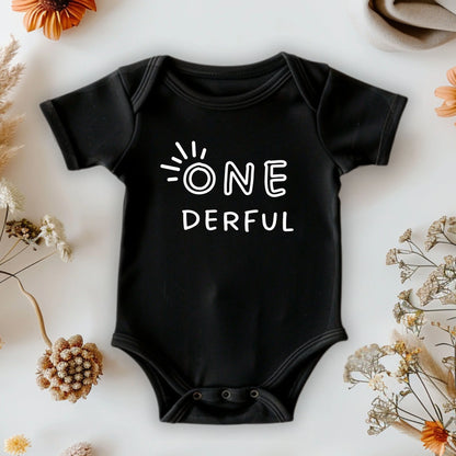 One-derful. First birthday- Children's shirt and infant bodysuit - Summit and Nest