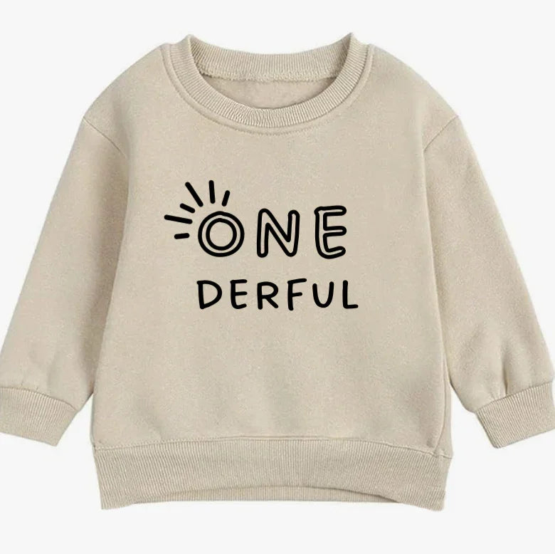 One-derful. First birthday- Organic cotton infant and toddler sweatshirt - Summit and Nest