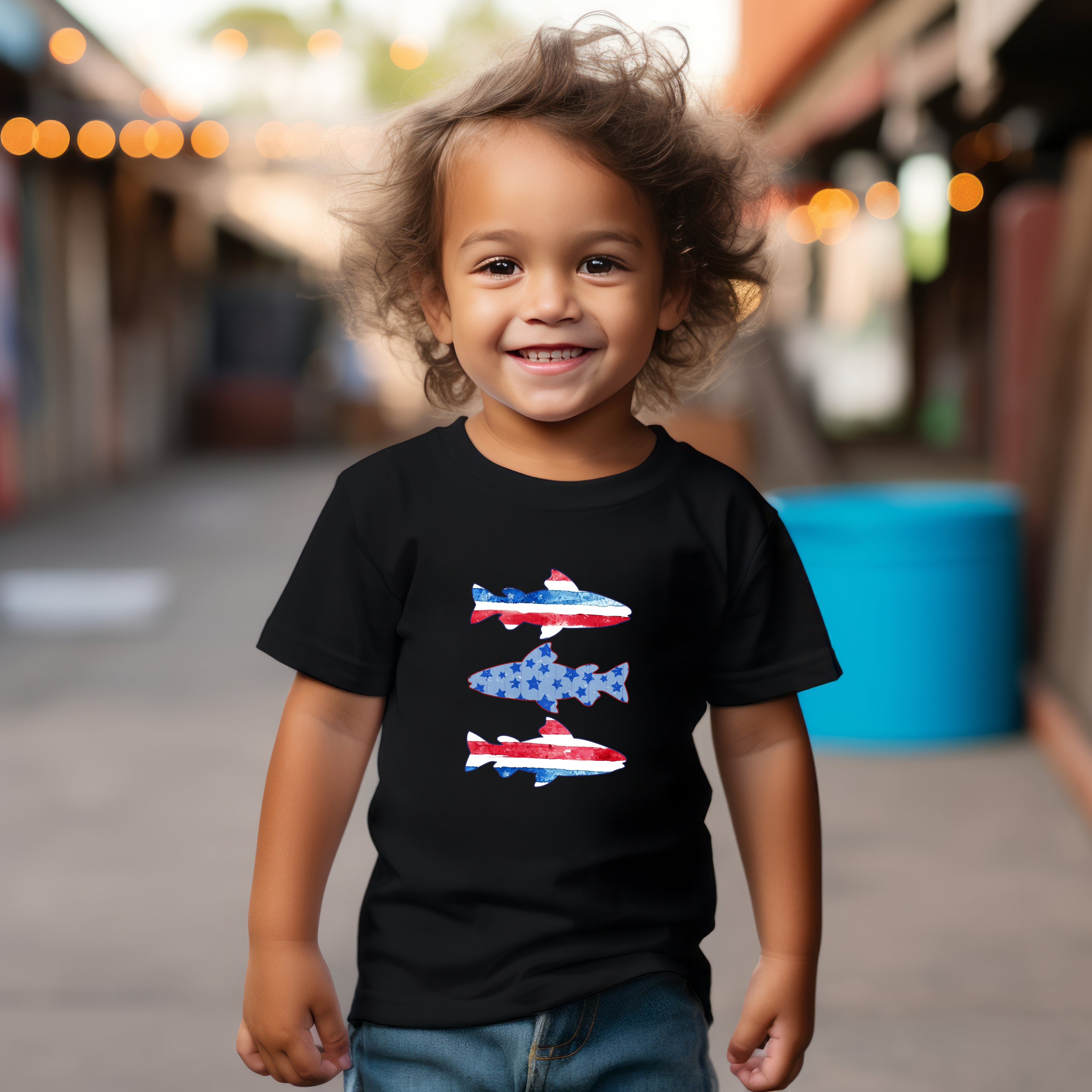 Patriotic fish- Short sleeve tee and infant bodysuit - Summit and Nest