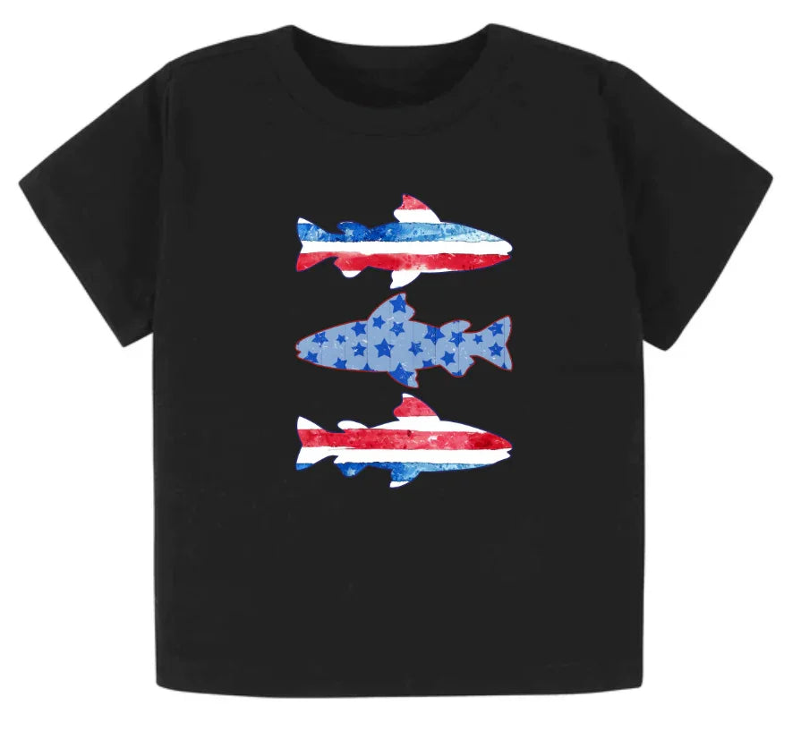 Patriotic fish- Short sleeve tee and infant bodysuit - Summit and Nest