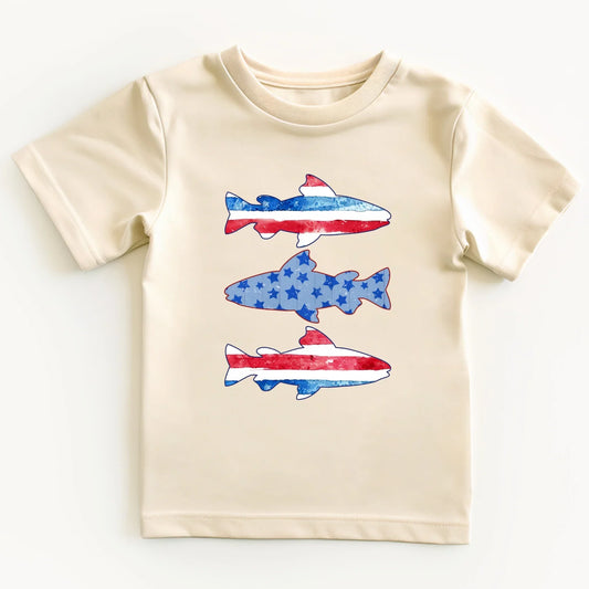Patriotic fish- Short sleeve tee and infant bodysuit - Summit and Nest