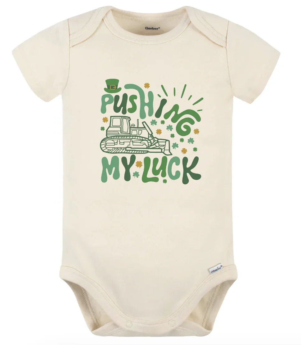 Pushing my luck- St. Patrick's Day children's shirt and infant bodysuit - Summit and Nest