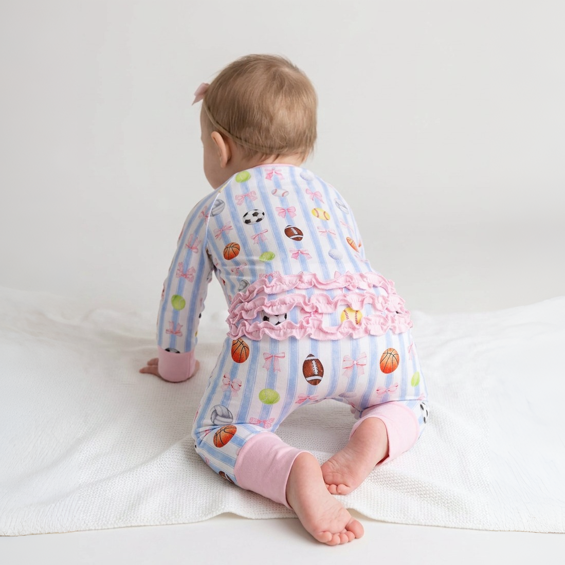 She's Got Game- Bamboo convertible ruffle footie- Zippy pajamas - Summit and Nest