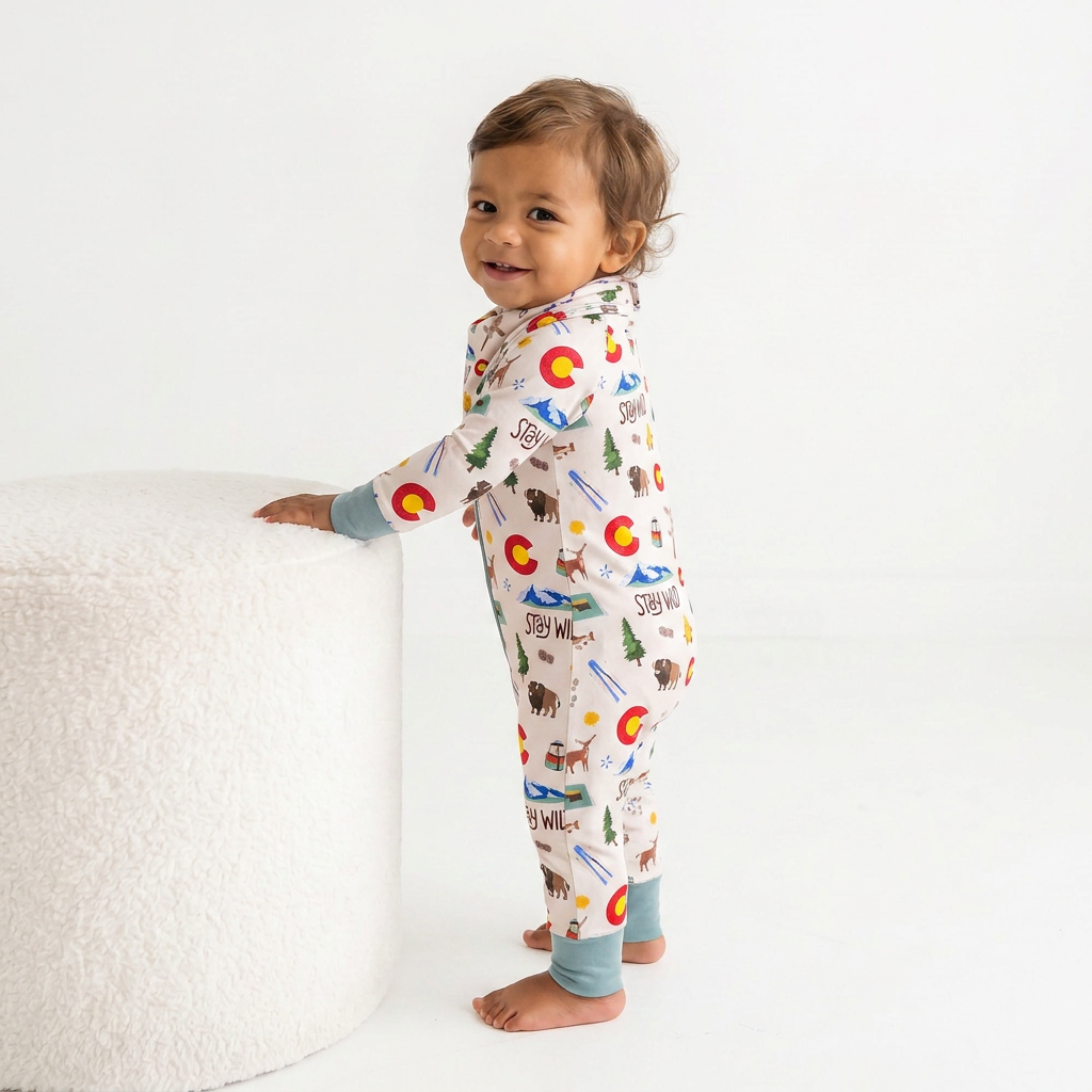 Wild Colorado- Bamboo convertible footie- Zippy pajamas - Summit and Nest