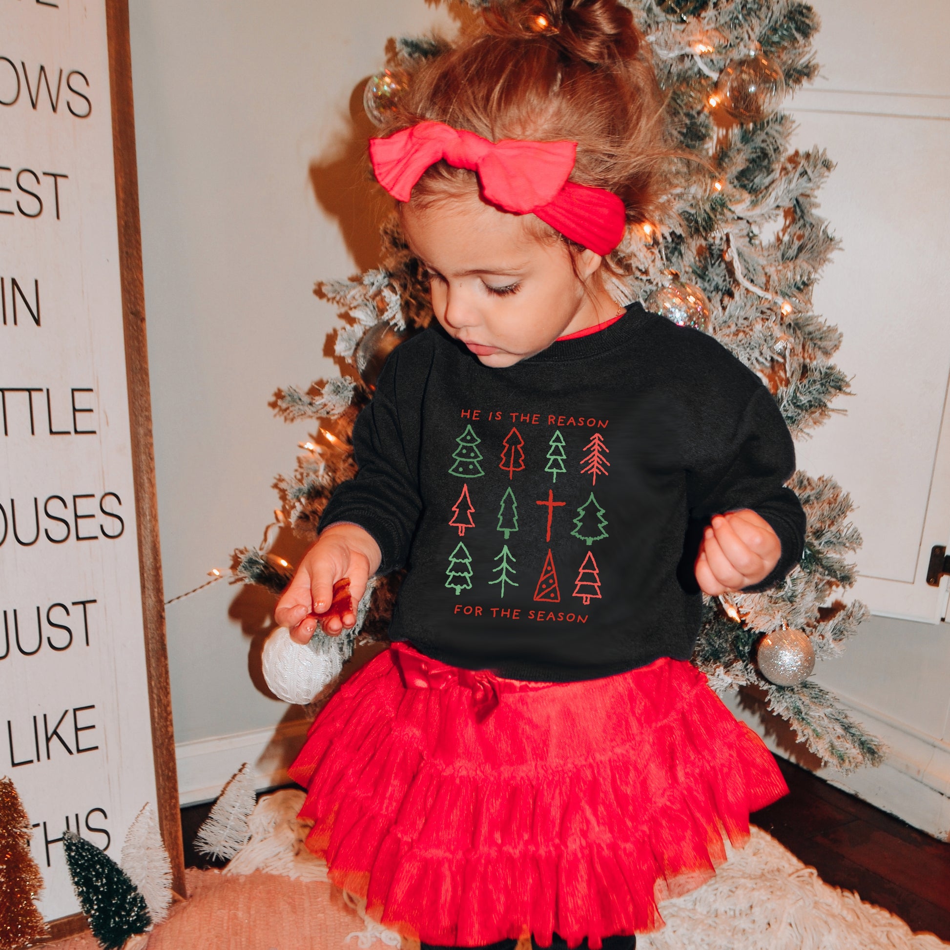 He is the reason for the season- Christmas- Children's sweatshirt - Summit and Nest