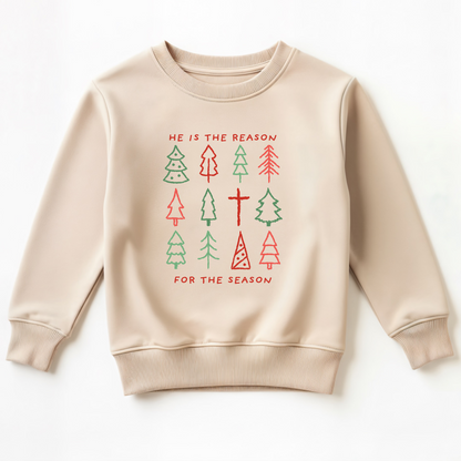 He is the reason for the season- Christmas- Children's sweatshirt - Summit and Nest