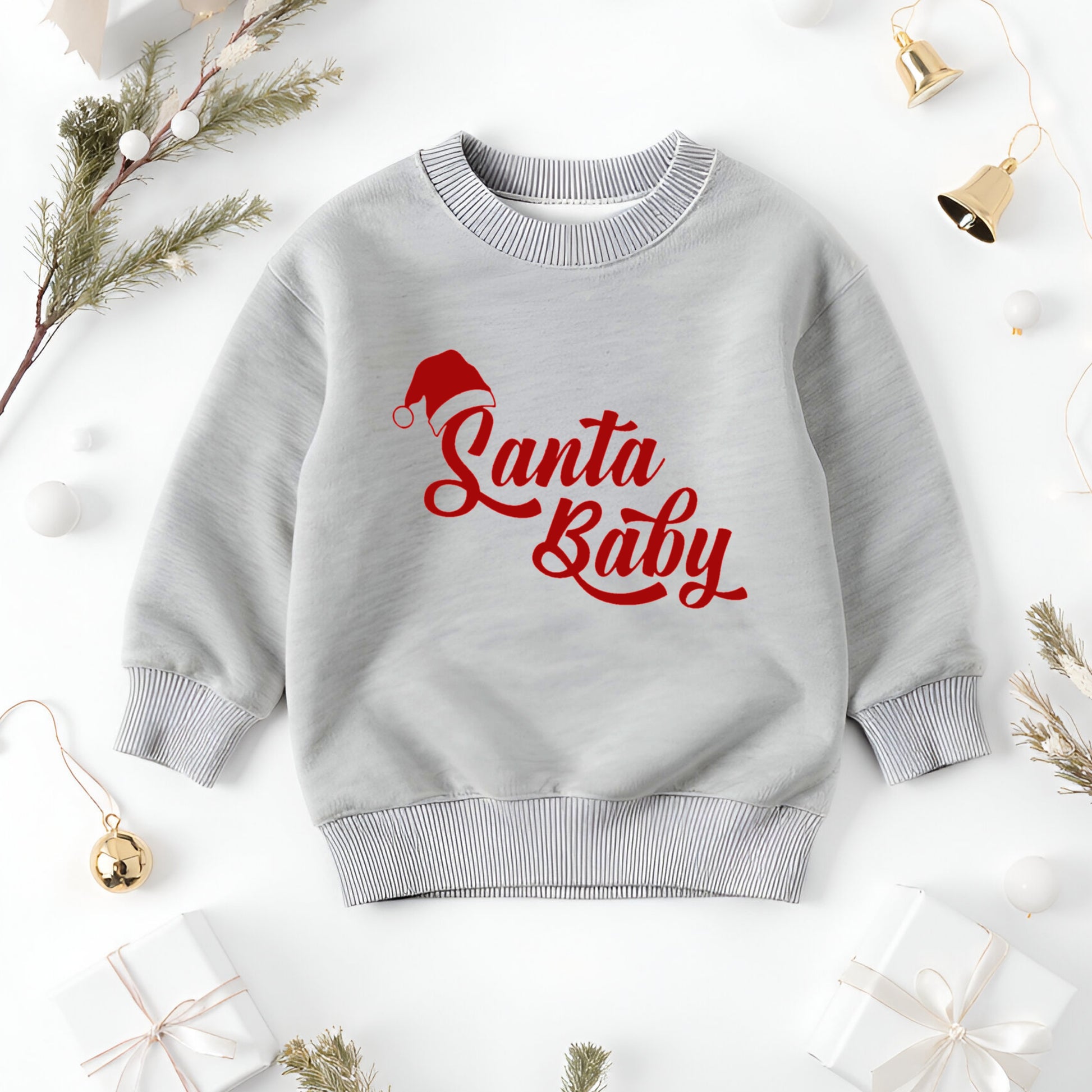 Santa baby- Organic cotton infant and toddler sweatshirt - Summit and Nest