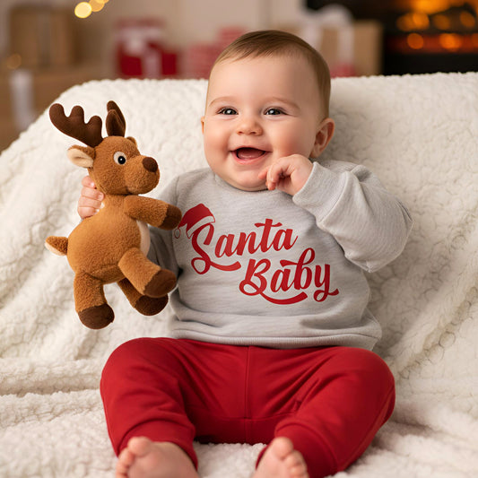 Santa baby- Organic cotton infant and toddler sweatshirt - Summit and Nest