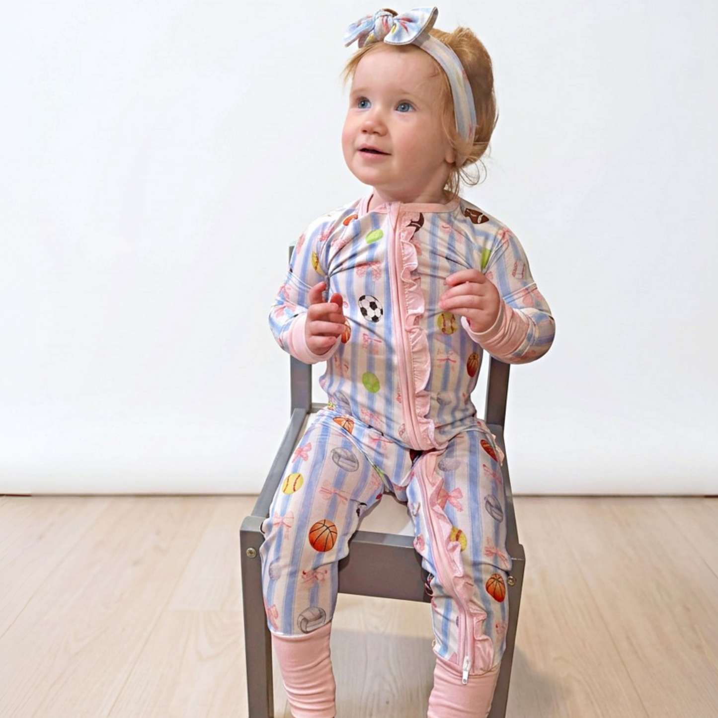 She's Got Game- Bamboo convertible ruffle footie- Zippy pajamas - Summit and Nest