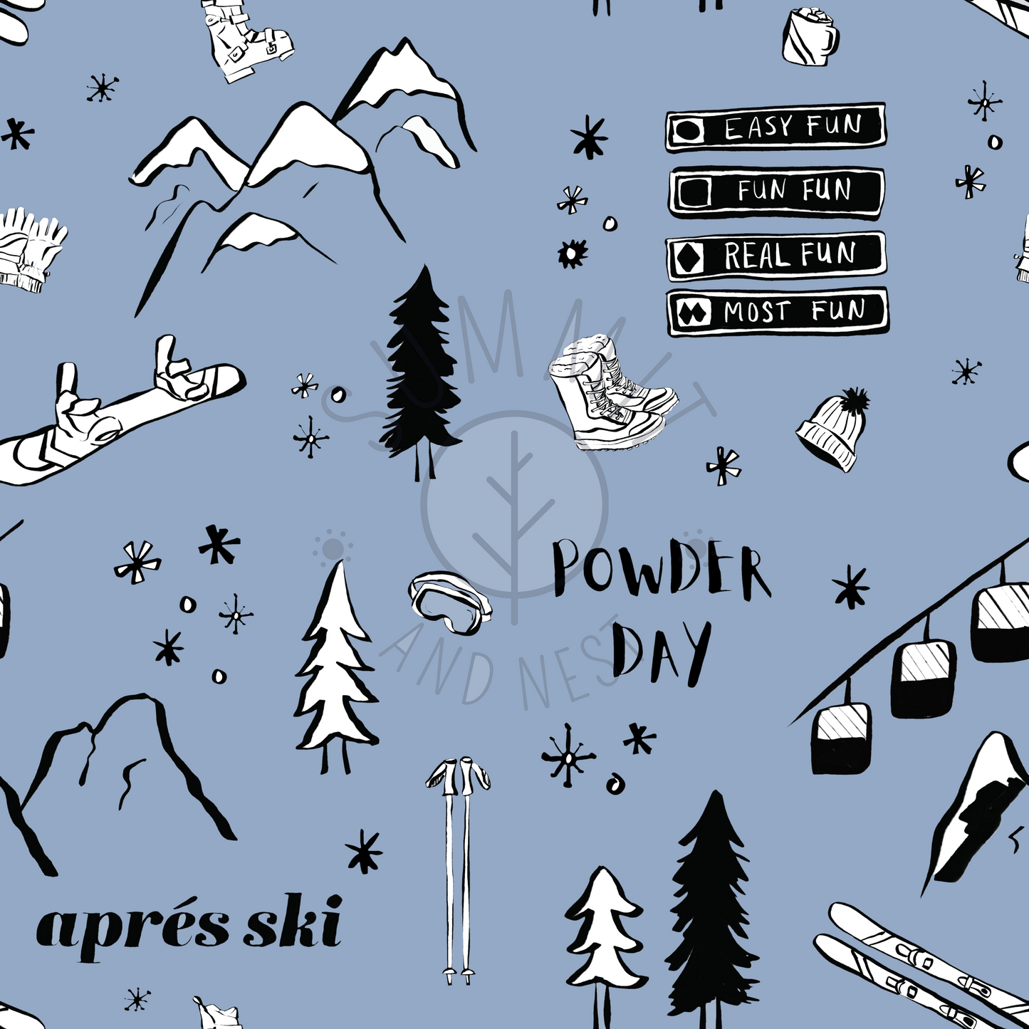 Powder day- Bamboo two piece pajama set- toddler and big kid