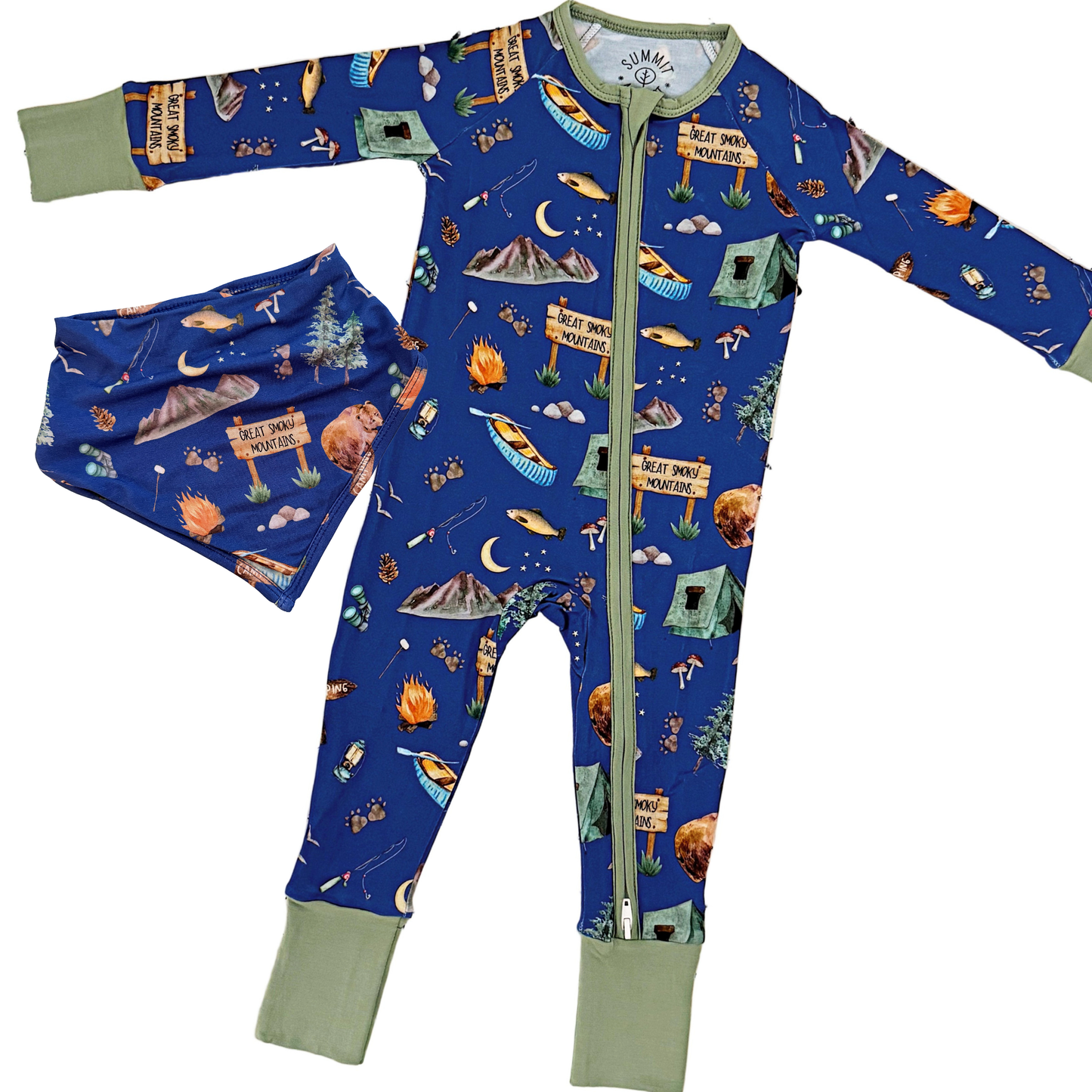 Great Smoky Mountains- Bamboo bandana bib