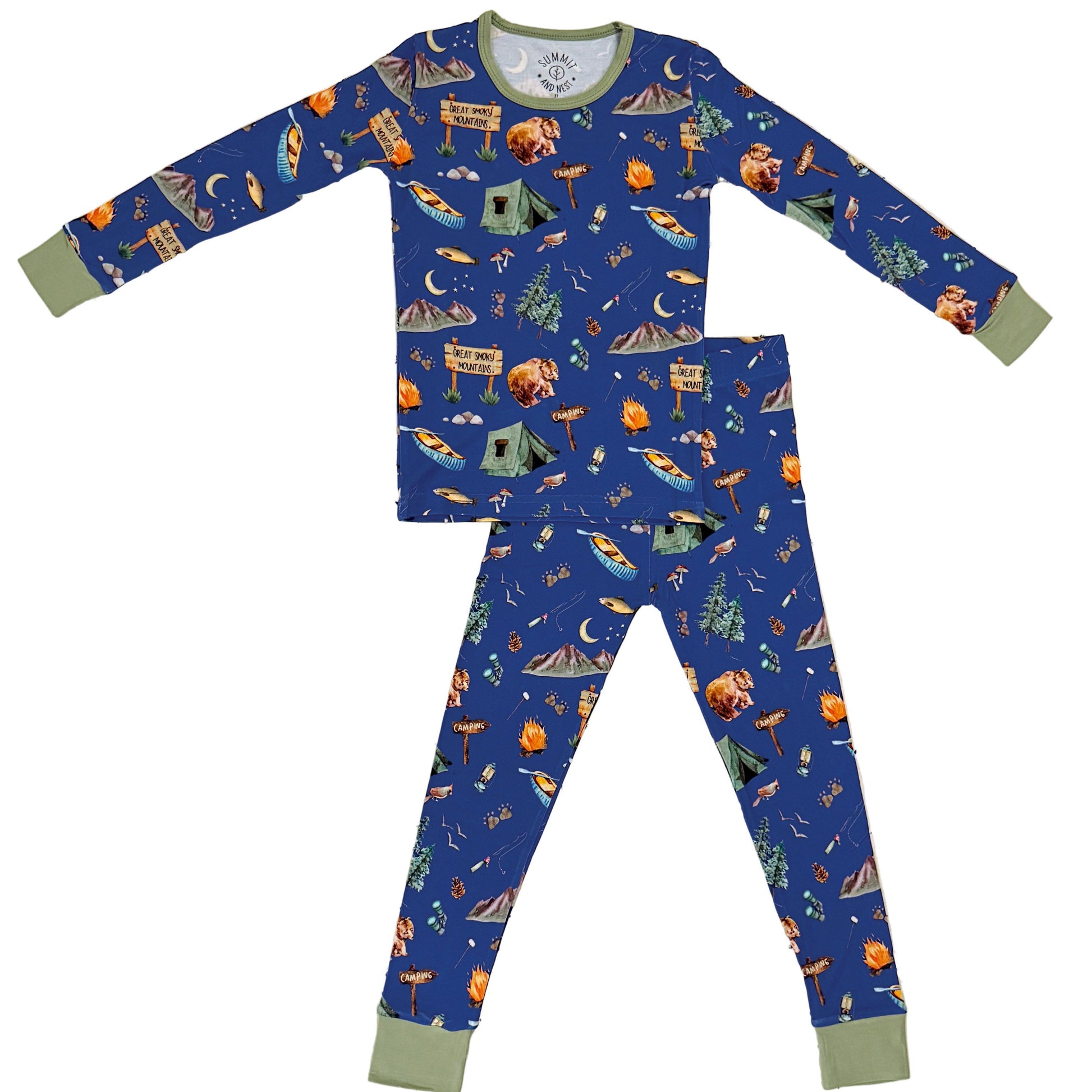 Great Smoky Mountains- Bamboo two piece pajama set- Toddler and big kid - Summit and Nest