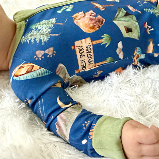 Great Smoky Mountains- Bamboo convertible footie- Zippy pajamas