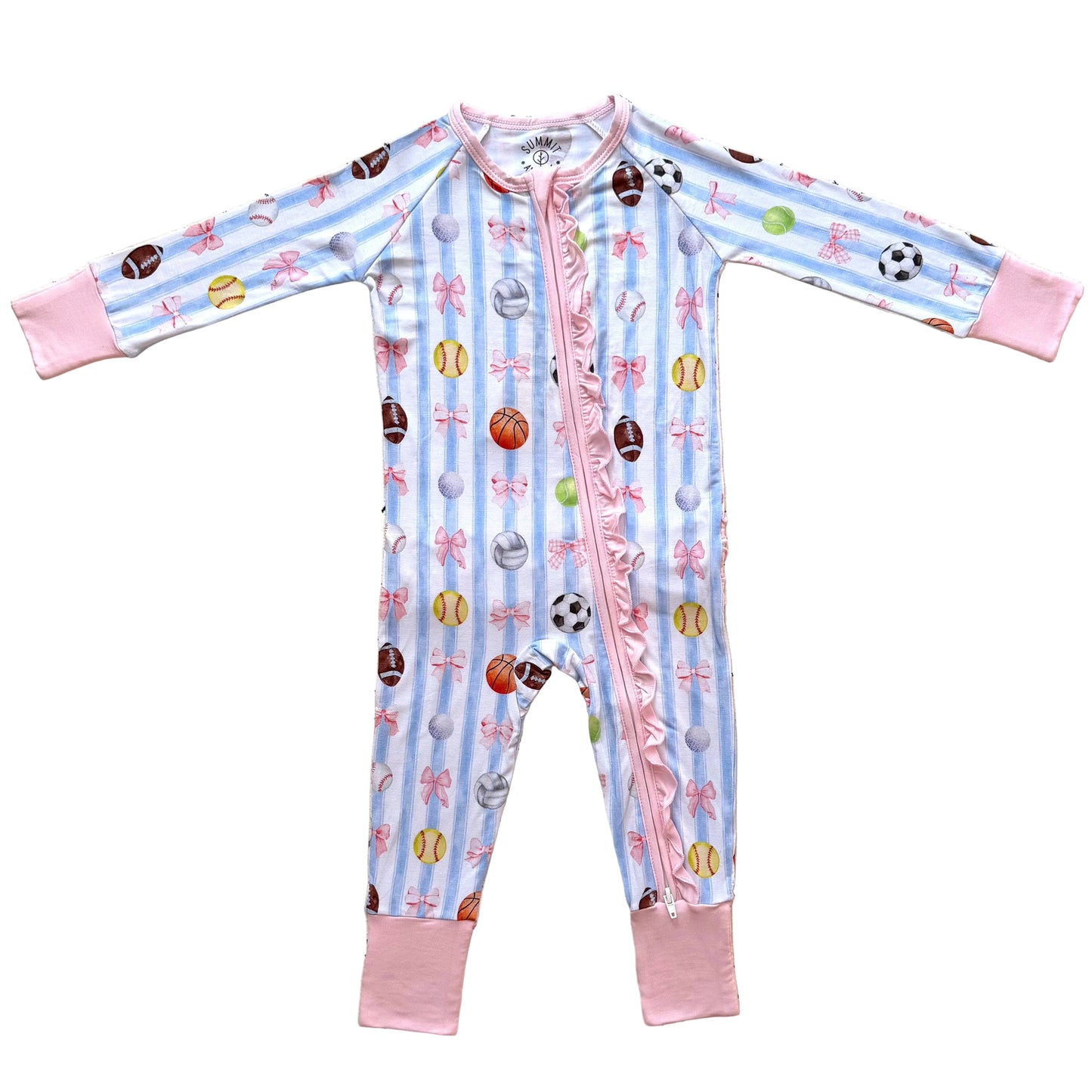 She's Got Game- Bamboo convertible ruffle footie- Zippy pajamas - Summit and Nest