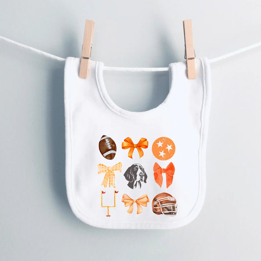 Tennessee bows- Cotton infant bib - Summit and Nest