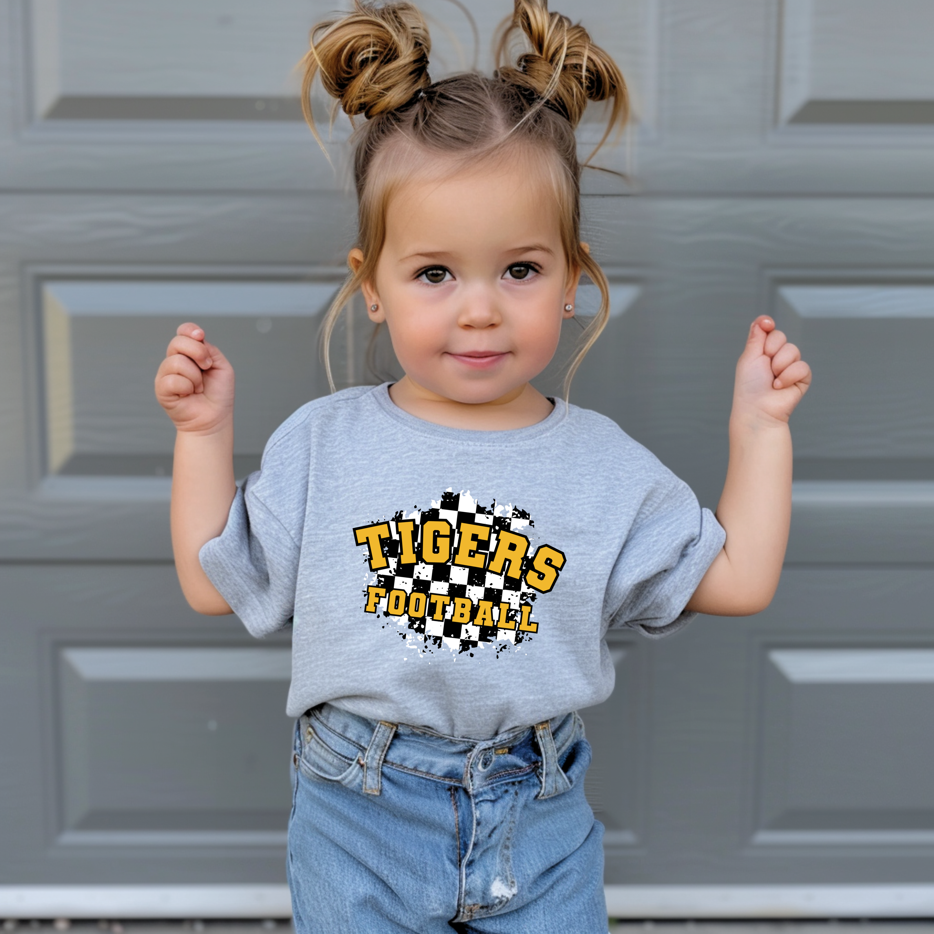 Tigers football checkered- Children's shirt and infant bodysuit - Summit and Nest