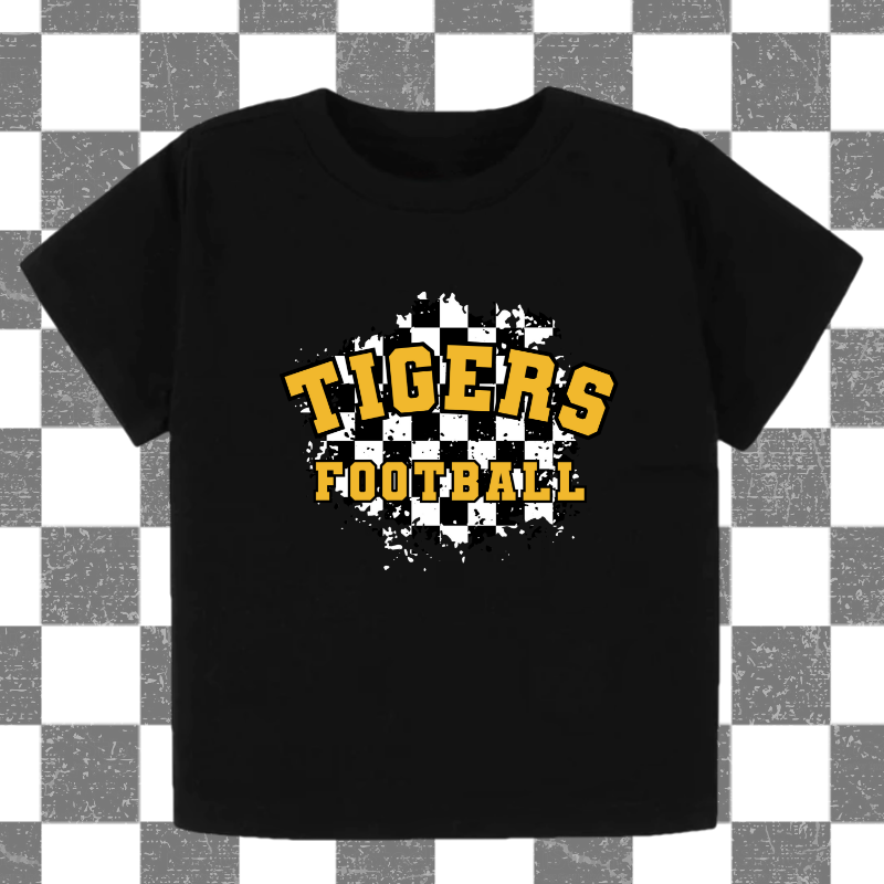 Tigers football checkered- Children's shirt and infant bodysuit - Summit and Nest