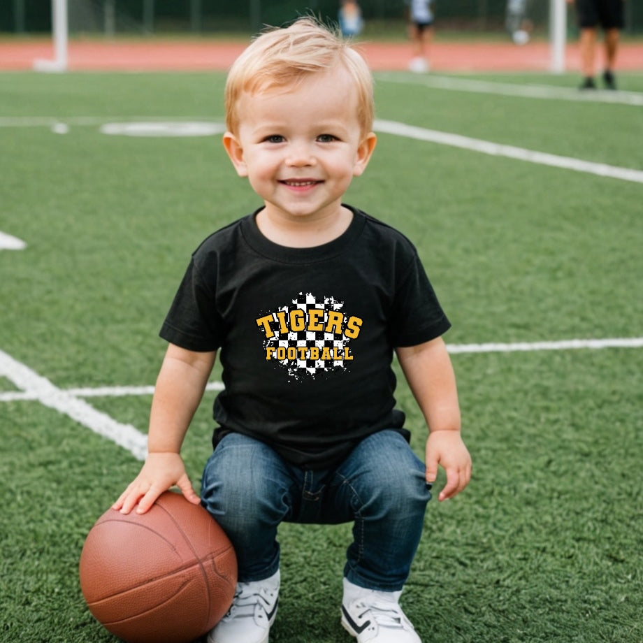 Tigers football checkered- Children's shirt and infant bodysuit - Summit and Nest