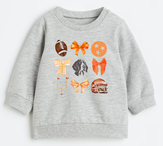 Tennessee bows- Organic cotton infant and toddler sweatshirt