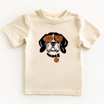 Beige t-shirt with a tennesse smokey dog graphic and text on a white background