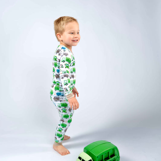 Trash day- Bamboo two piece pajama set- Toddler and big kid