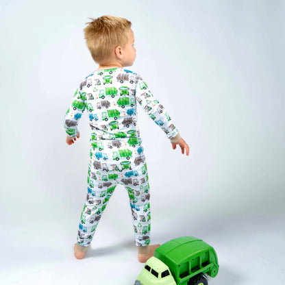 Trash day- Bamboo two piece pajama set- Toddler and big kid