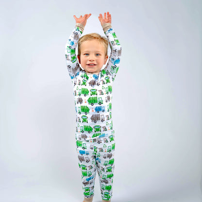 Trash day- Bamboo two piece pajama set- Toddler and big kid
