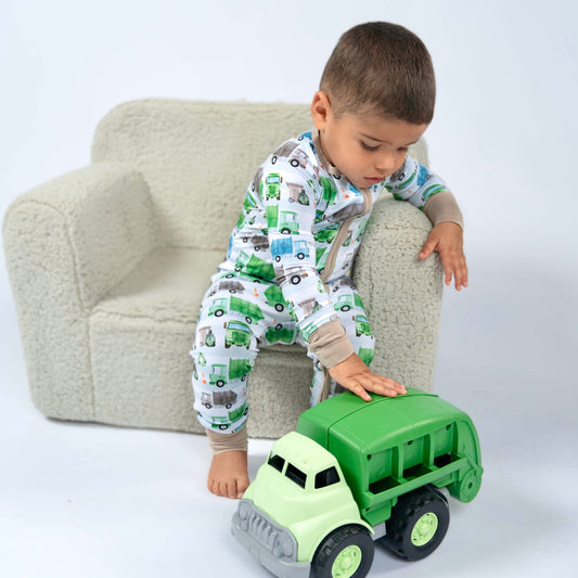 Trash day- Bamboo convertible footie- Zippy pajamas