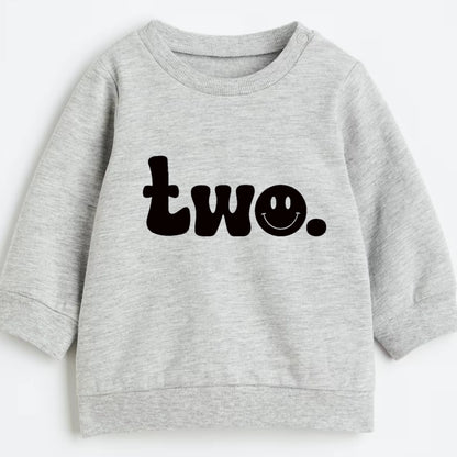 Two. Second birthday- Organic cotton toddler sweatshirt - Summit and Nest