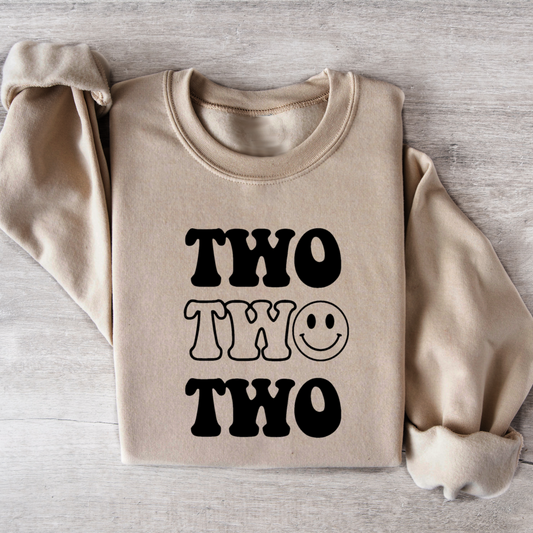 Two happy. Second birthday- Organic cotton toddler sweatshirt