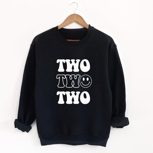 Two happy. Second birthday- Organic cotton toddler sweatshirt