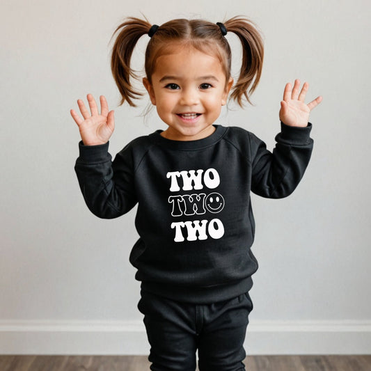 Two happy. Second birthday- Organic cotton toddler sweatshirt - Summit and Nest