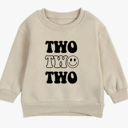 Two happy. Second birthday- Organic cotton toddler sweatshirt - Summit and Nest