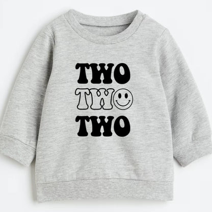 Two happy. Second birthday- Organic cotton toddler sweatshirt - Summit and Nest