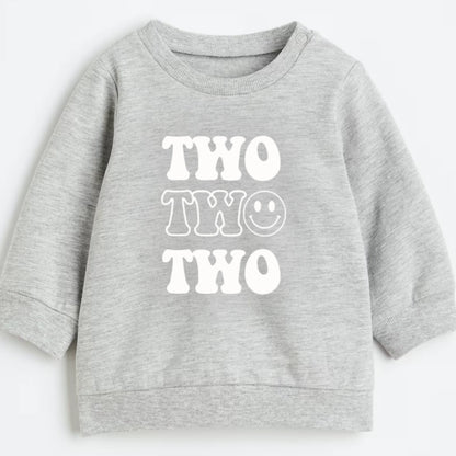 Two happy. Second birthday- Organic cotton toddler sweatshirt - Summit and Nest