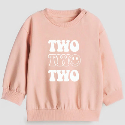 Two happy. Second birthday- Organic cotton toddler sweatshirt - Summit and Nest