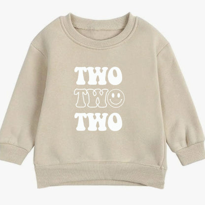 Two happy. Second birthday- Organic cotton toddler sweatshirt - Summit and Nest