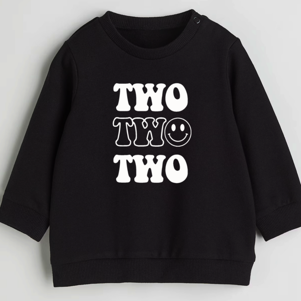 Two happy. Second birthday- Organic cotton toddler sweatshirt - Summit and Nest