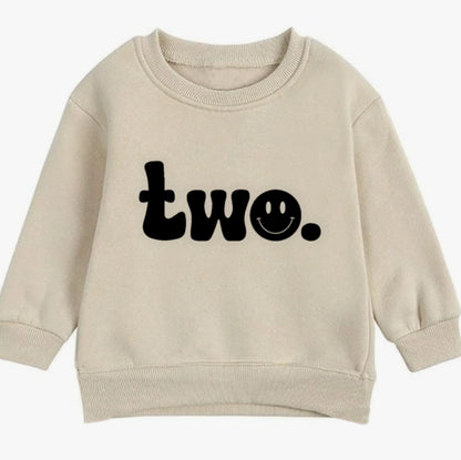 Two. Second birthday- Organic cotton toddler sweatshirt - Summit and Nest