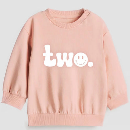 Two. Second birthday- Organic cotton toddler sweatshirt - Summit and Nest