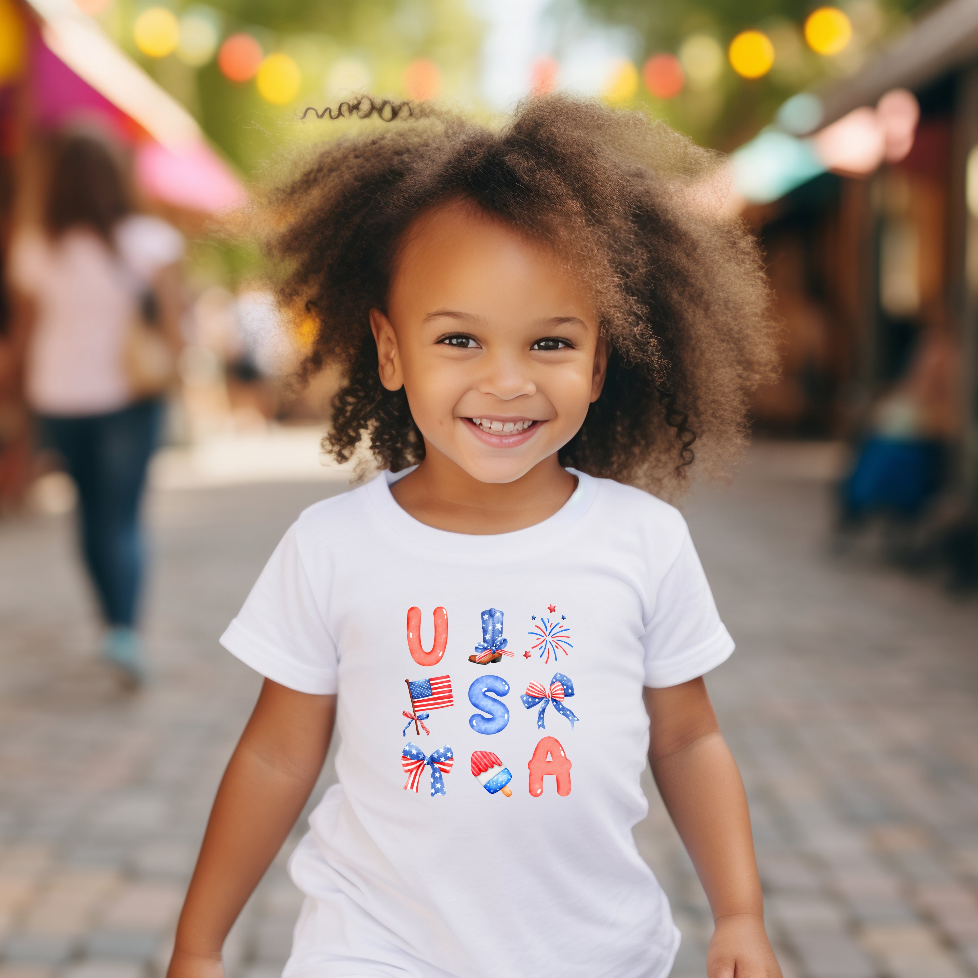 USA bows coquette- Short sleeve tee and infant bodysuit - Summit and Nest