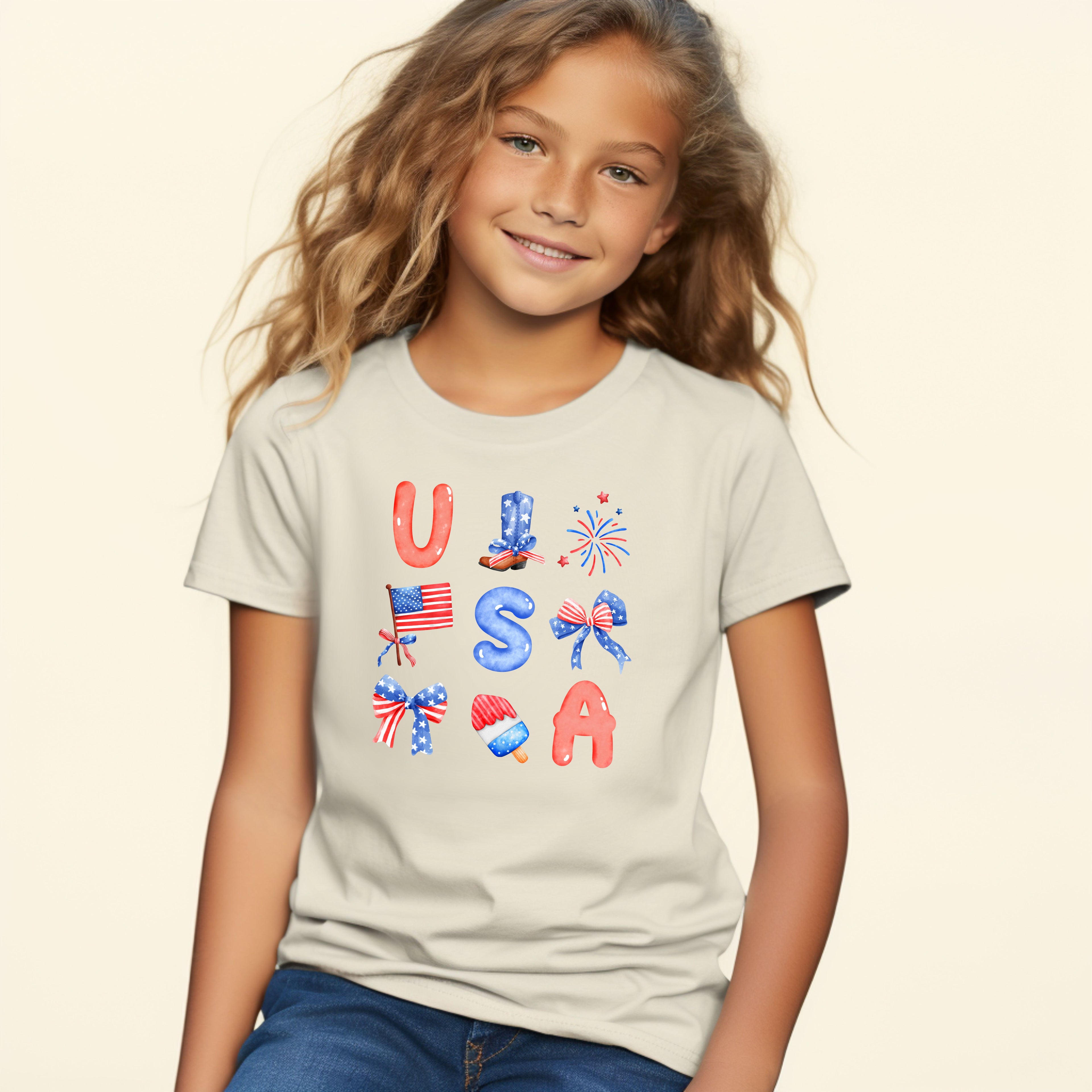 USA bows coquette- Short sleeve tee and infant bodysuit - Summit and Nest