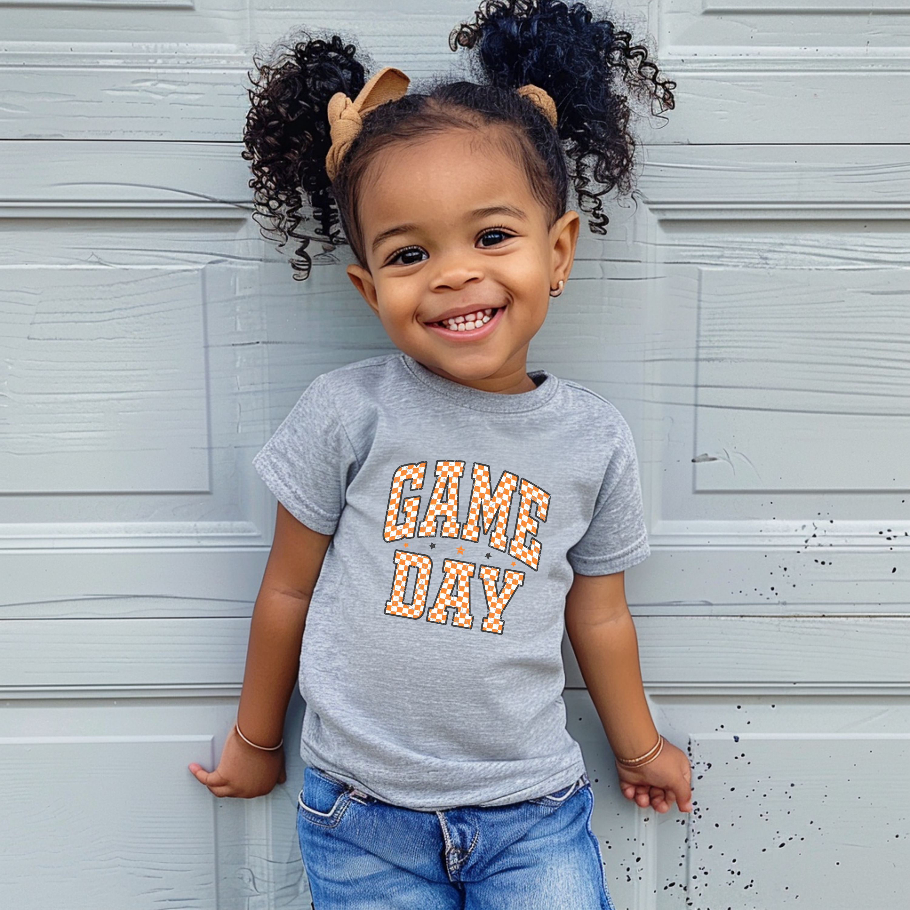 Vintage game day- Orange and white- Children's shirt and infant bodysuit - Summit and Nest