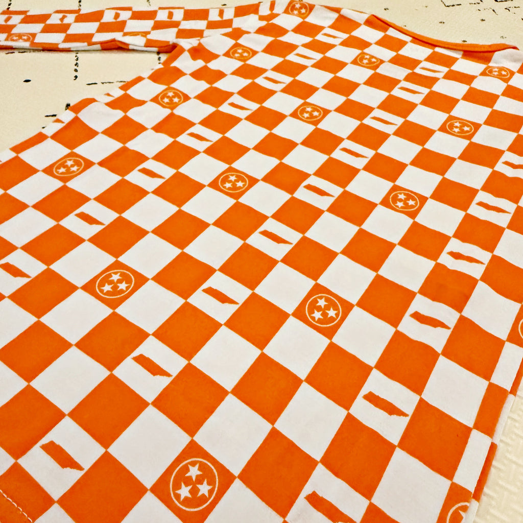Tennessee Checkerboard- Bamboo two piece pajama set- Toddler and big kid - Summit and Nest