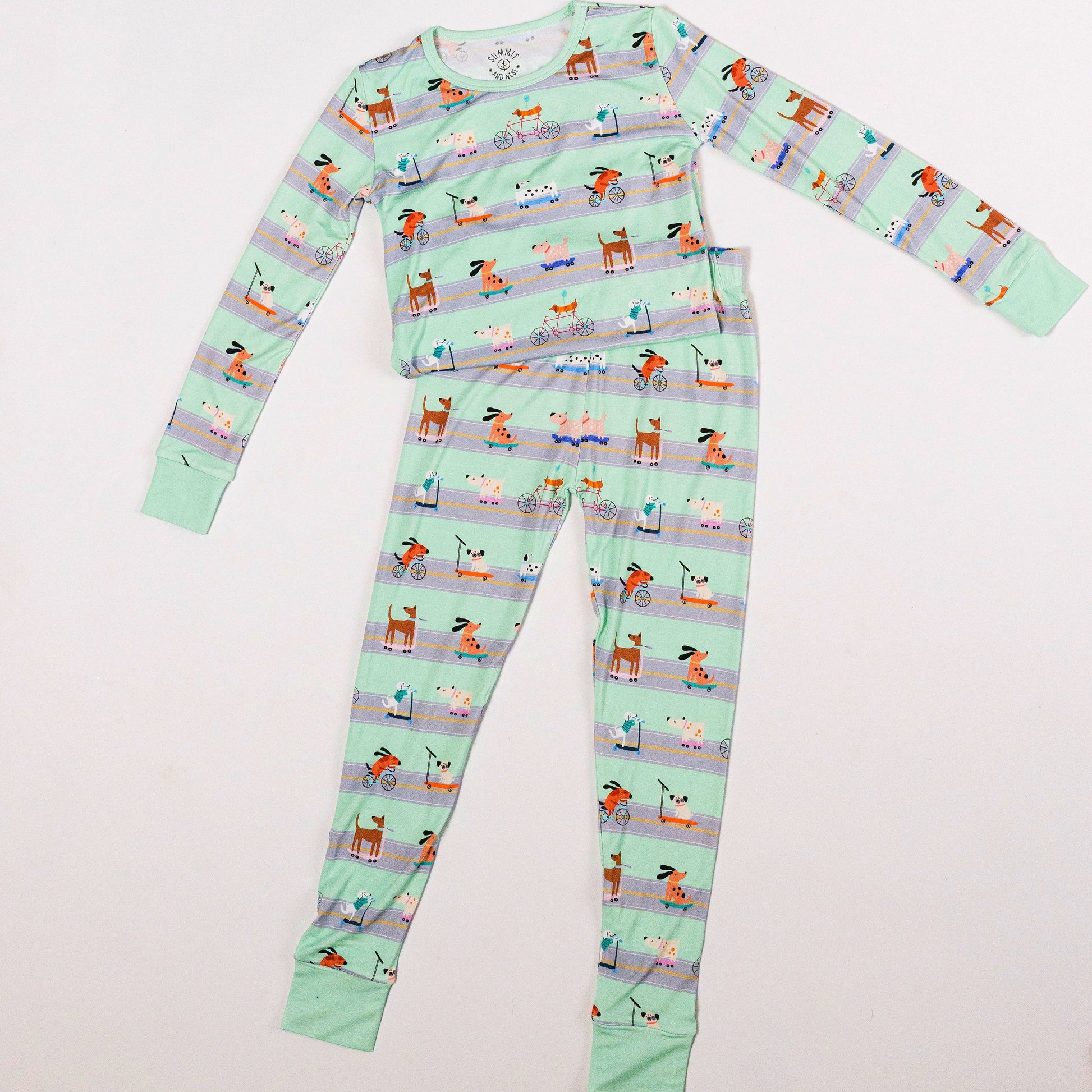 Waggin' Wheels- Bamboo two piece pajama set- Toddler and big kid - Summit and Nest