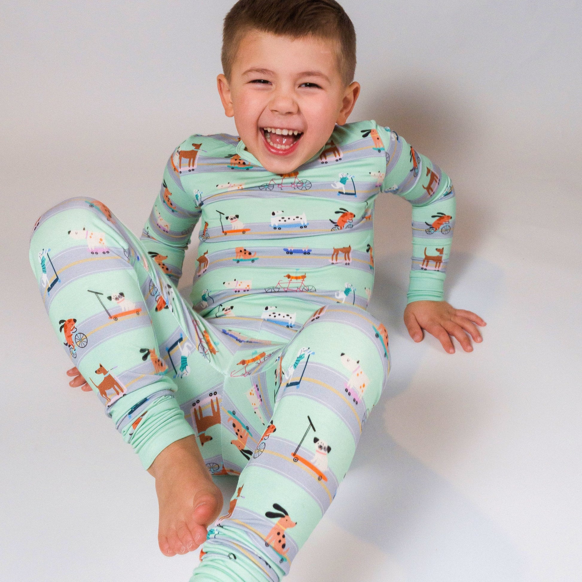 Waggin' Wheels- Bamboo two piece pajama set- Toddler and big kid - Summit and Nest